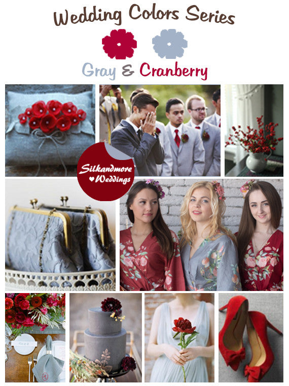 Gray and Cranberry Wedding Color Palette