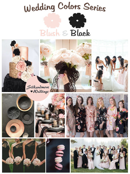 Blush & Black Wedding Colors Palette robesbysilkandmore Blush & Black Wedding Colors Palette robesbysilkandmore