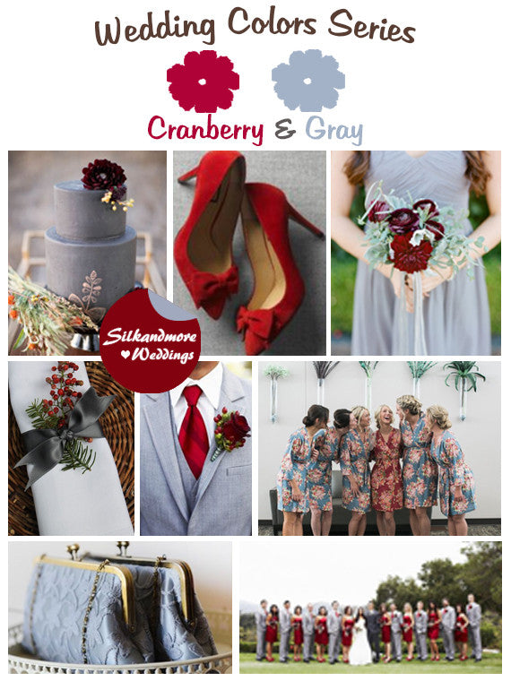 Cranberry and Gray Wedding Colors Palette