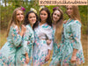 Light Blue Blooming Flowers pattered Robes for bridesmaids | Getting Ready Bridal Robes