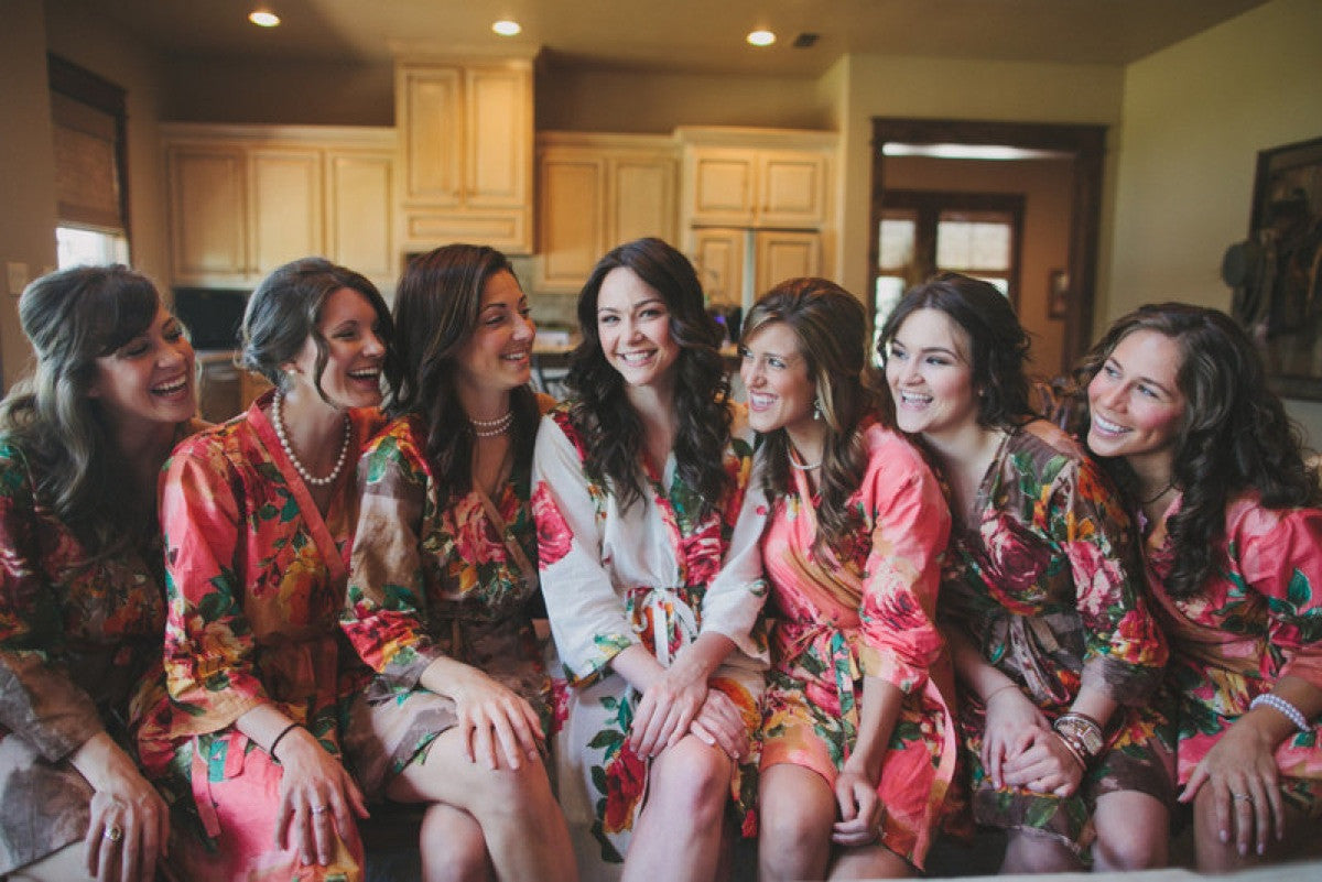 Mismatched Large Floral Blossom7 Robes in bright tones