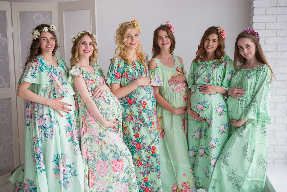 Mommies in Mint Maxi Dresses