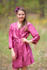 Plain Silk Robes for bridesmaids - Solid Raspberry Color | Getting Ready Bridal Robes