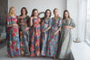 Mommies in Gray Maternity Caftans