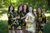 Black Sunflower Robes for bridesmaids | Getting Ready Bridal Robes