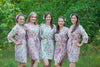 Pink Happy Flowers pattered Robes for bridesmaids | Getting Ready Bridal Robes