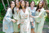 Mismatched Bridesmaids Robes Set- Dusty Blue and Sage Dreamy Angel Song Robes