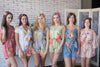 Mismatched Bridesmaids Rompers in Smiling Blooms Pattern