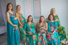 Mommies in Teal Floral Night Gowns