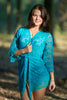 Oh Dale Teal Floral Lace Bridal Boudoir Robe