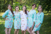 Mint Falling Daisies pattered Robes for bridesmaids | Getting Ready Bridal Robes