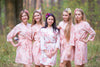 Blush Faded Floral Robes for bridesmaids