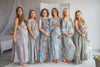 Mommies in Light Gray Floral Night Gowns