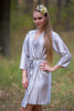 Plain Silk Robes for bridesmaids - Solid Silver Color | Getting Ready Bridal Robes