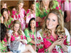 Mismatched Large Fuchsia Floral Blossom5 Robes in bright tones