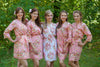 Rose Pink Floral Posy Robes for bridesmaids | Getting Ready Bridal Robes