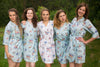 Light Blue Romantic Floral pattered Robes for bridesmaids | Getting Ready Bridal Robes