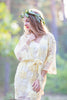 Oh Kim Light Yellow Floral Lace Bridal Robe