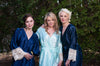 Navy Blue Luxurious Silk Lace Robes