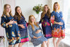 Mommies in Navy Blue Abstract Patterned Robes
