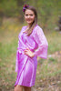 Pinky Lilac Luxurious Silk Robe with Silk Chiffon Devore Sleeves