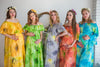 Mommies in Watercolor Splash Maxi Dresses 