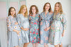 Mommies in Light Gray Floral Robes