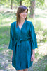 Plain Silk Robes for bridesmaids - Solid Deep Teal Color | Getting Ready Bridal Robes