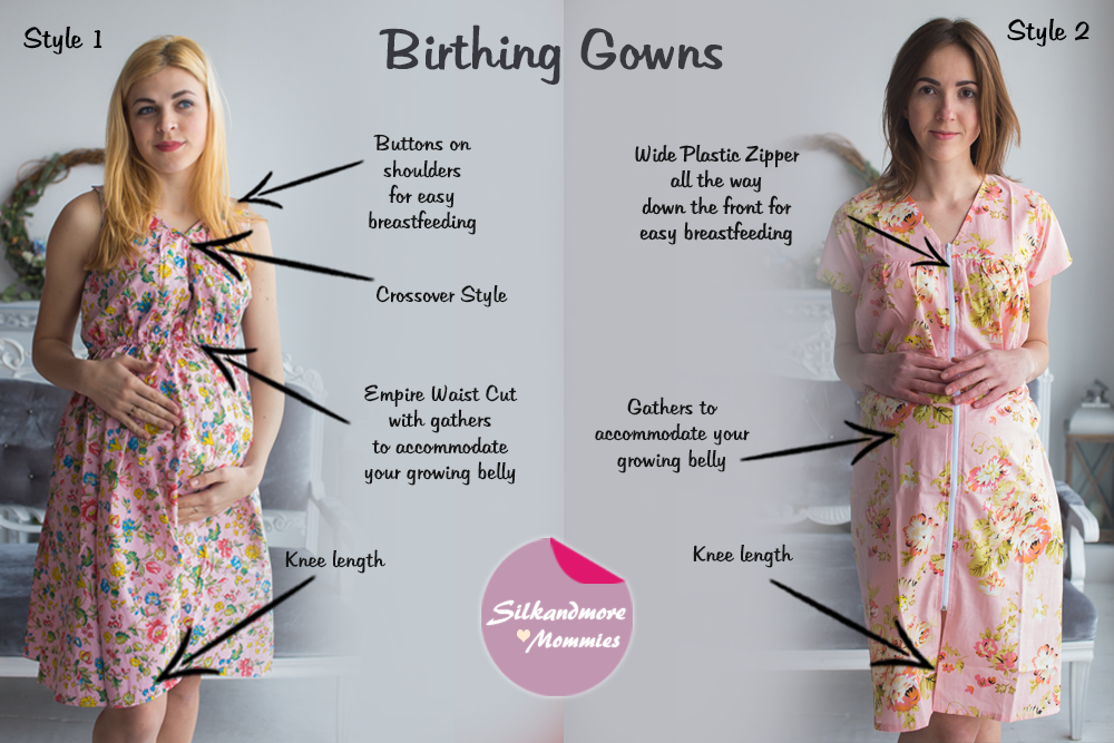 Pink Floral Birthing Gowns
