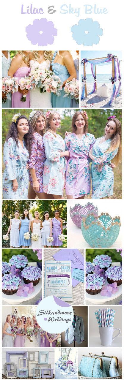 Lilac and Sky Blue Wedding Color Robes