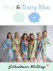 Mint and Dusty Blue Wedding Color Robes - Premium Rayon Collection