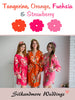 Tangerine, Orange, Fuchsia and Strawberry Wedding Color Robes - Premium Rayon Collection