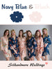Navy Blue and Blush Wedding Color Robes- Premium Rayon Collection