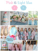 Pink and Light Blue Wedding Color Robes - Premium Rayon Collection