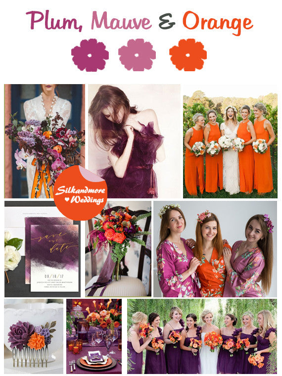 Plum, Mauve and Orange Color Robes - Premium Rayon Collection 