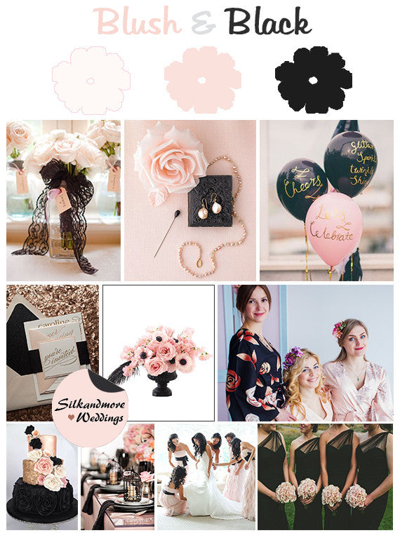 Black and Blush Wedding Color Robes