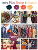 Navy, Plum, Orange and Mustard Wedding Color Robes - Premium Rayon Collection