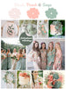 Blush, Peach and Sage Wedding Color Robes - Premium Rayon Collection