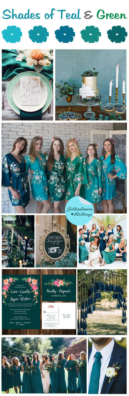 Shades of Teal and Green Wedding Color Palette - Main Image