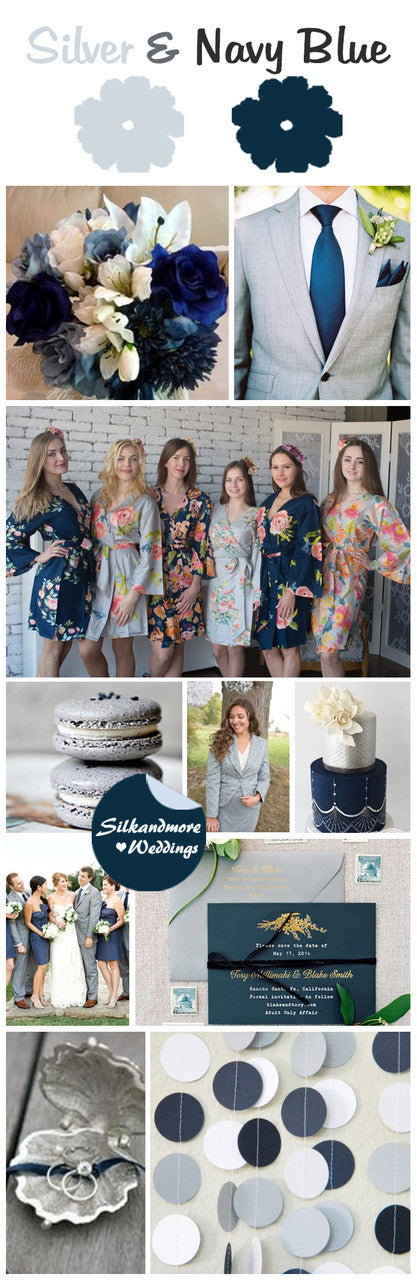 Silver and Navy Blue Wedding Color Palette