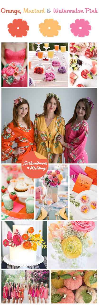 Orange, Mustard and Watermelon Pink Color Robes - Premium Rayon Collection 