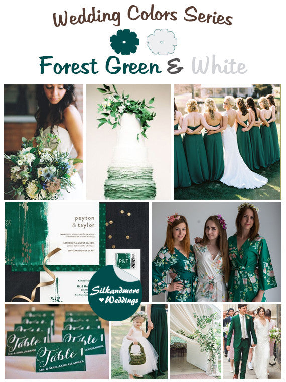 Forest Green and White Wedding Color Palette