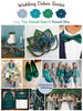 Gray, Teal, Emerald Green and Peacock Blue Wedding Color Palette