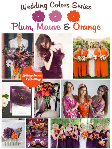 plum and orange bridesmaid dresses Purple And Orange Wedding Dress Fitted Lace Wedding Dress Orange Florals  Flowy Maxi Dress  Purple