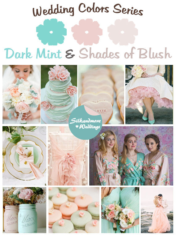 Dark Mint and Shades of Blush Wedding Color Palette