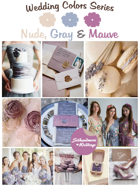 Nude, Gray and Mauve Wedding Color Palette