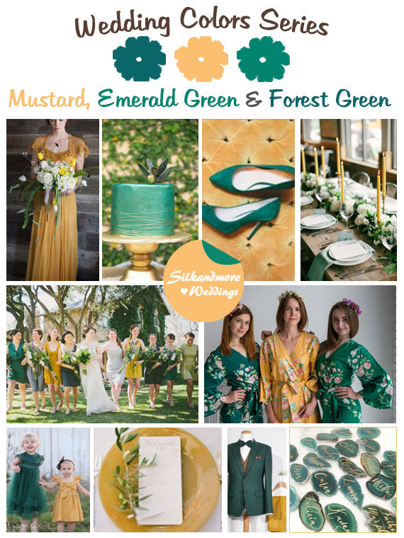 Mustard, Emerald Green and Forest Green Wedding Color Palette Mustard, Emerald Green and Forest Green Wedding Color Palette