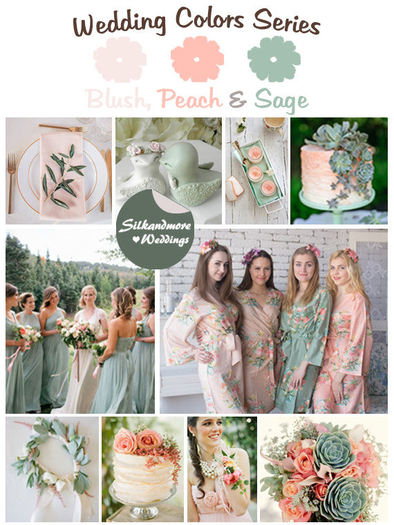 Blush, Peach and Sage Wedding Colors Palette