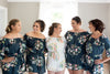 Blueberry Blue Off the shoulder Style Bridesmaids Rompers in Dreamy Angel Song Pattern