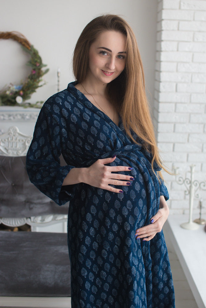 Mommies in Terry Cloth Block Print Robes